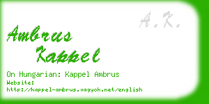ambrus kappel business card